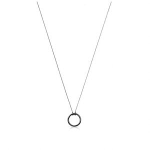 TOUS Dark Sterling Silver Plated Circle Necklace