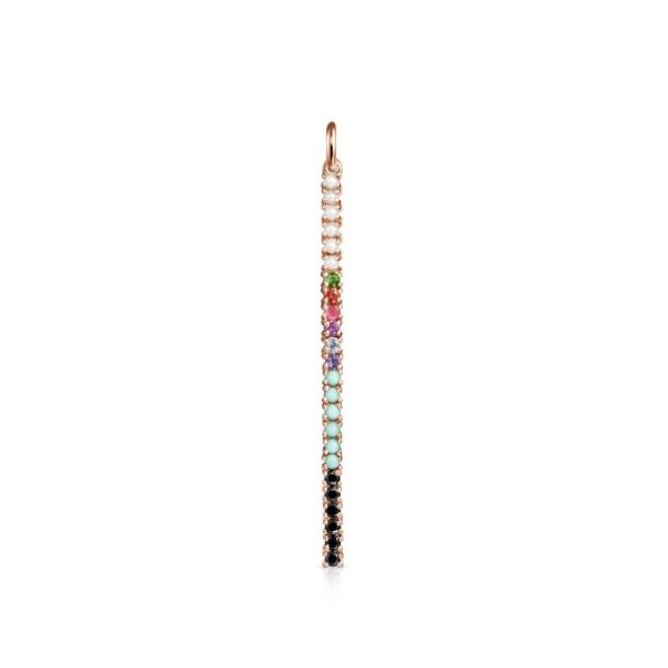 TOUS St. Valentine Rainbow Gemstone Vertical Bar Pendant