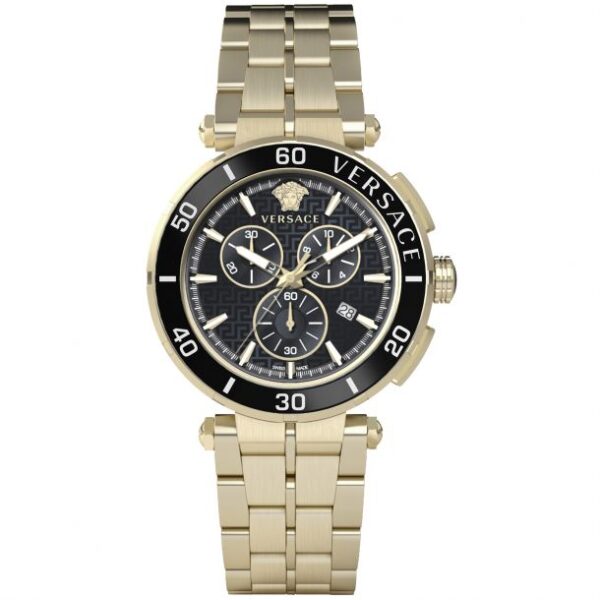 Versace Greca Chrono Ion-Plated Yellow Gold Bracelet Watch | 45mm | VE3L00522