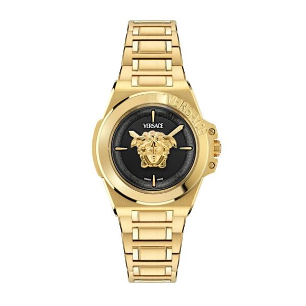 Versace Hera Black Dial Gold-Tone Stainless Steel Bracelet Watch 37mm - VE8D00624