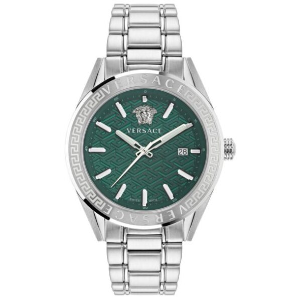 Versace V-Code Green Dial and Stainless Steel Bracelet Watch | 42mm | VE6A00423