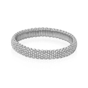 White Gold Diamond Flex Bangle Bracelet