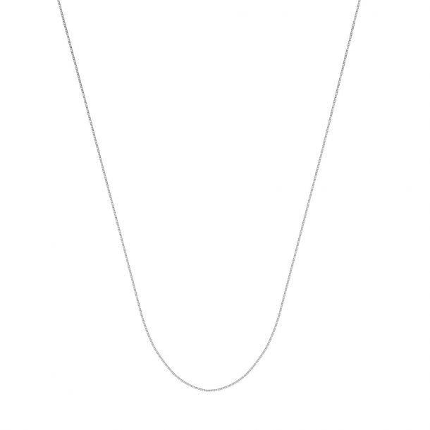White Gold Solid Box Chain Necklace | 0.55mm