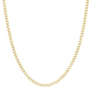 Yellow Gold Semi-Solid Curb Chain Necklace 4.3mm