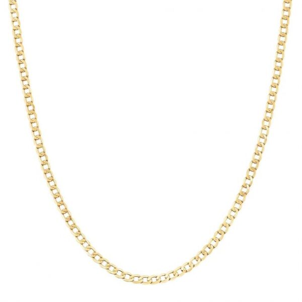 Yellow Gold Semi-Solid Curb Chain Necklace 4.3mm
