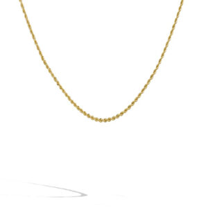 Yellow Gold Women's Thin Rope Chain - 2mm