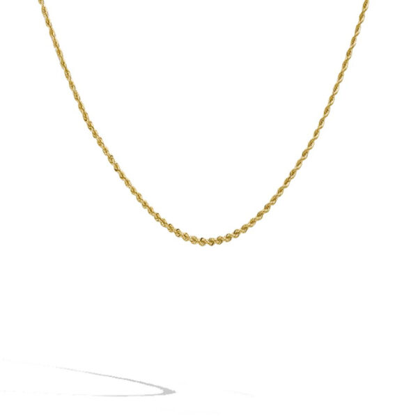 Yellow Gold Women's Thin Rope Chain - 2mm
